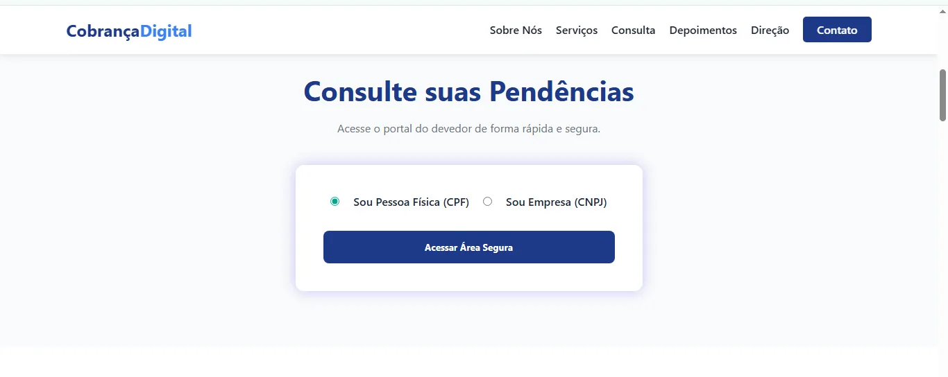 Sistema de recuperacao de credito